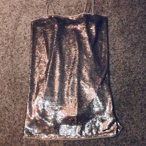 Free people gold sequin mini dress